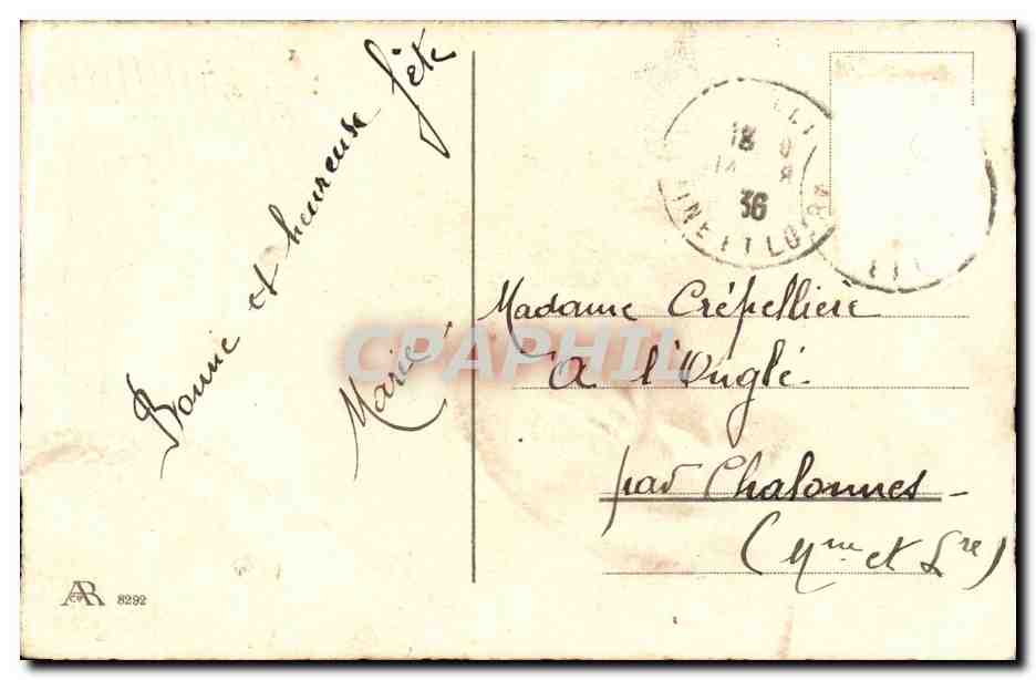 CPA Fantaisie Fleurs Bonne fete — Verso