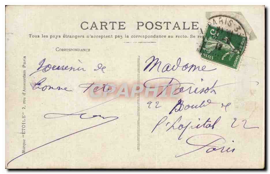 CPA Fantaisie Fleurs Bonne fete — Rückseite
