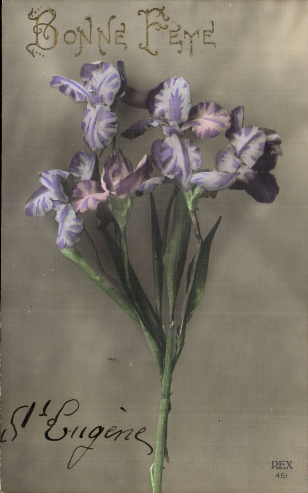 CPA Fantaisie Fleurs Bonne fete