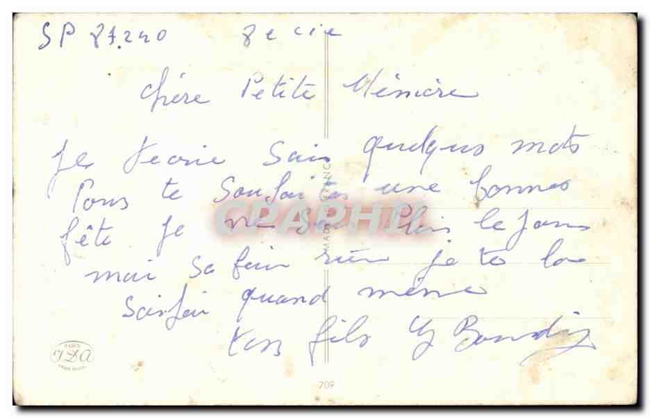 CPA Fantaisie Fleurs Bonne fete — Rückseite