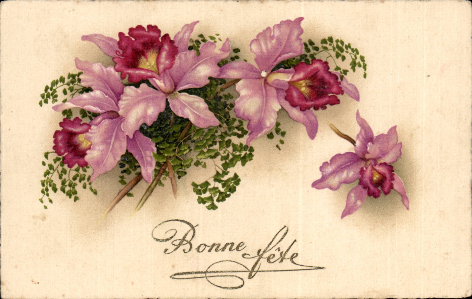 CPA Fantaisie Fleurs Bonne fete
