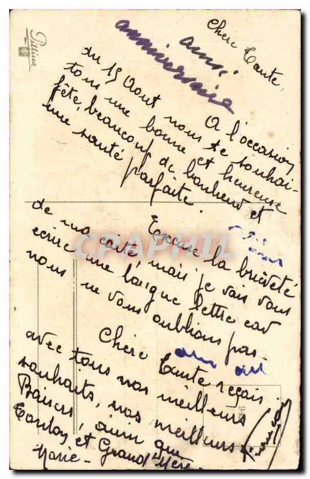 CPA Fantaisie Fleurs Bonne fete — Rückseite