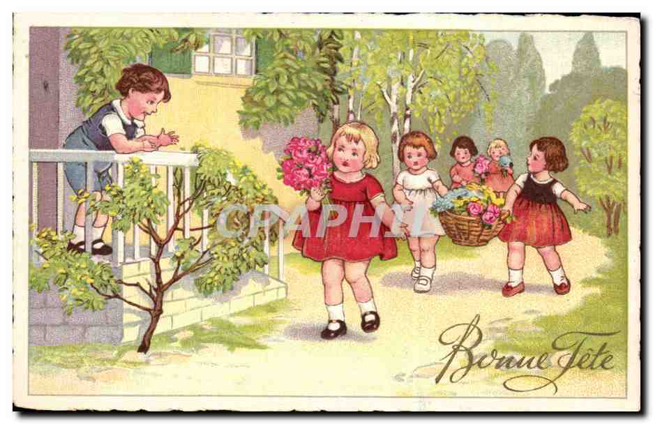 CPA Fantaisie Enfants Bonne fete 
