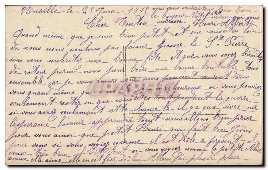 CPA Fantaisie Enfant Bonne fete — Verso