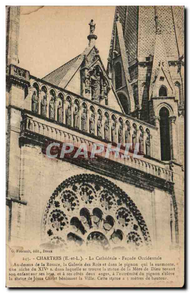 Chartres - La Cathédrale - Façade Occidentale — G. Foucault, édit., Dreux, n° 243