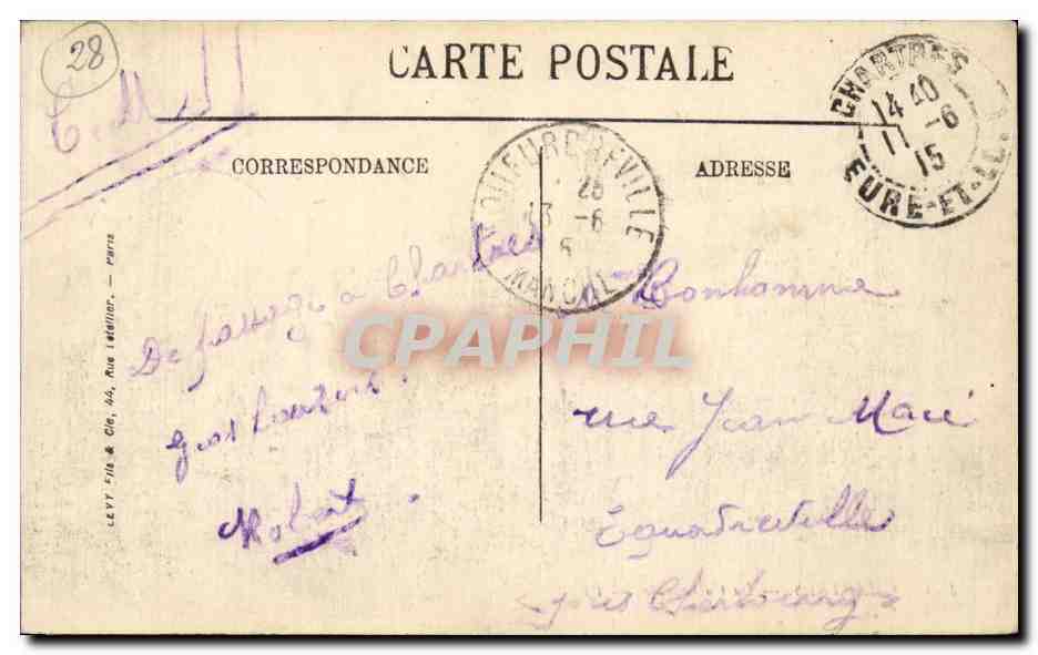Chartres CPA La cathedrale  — Rückseite