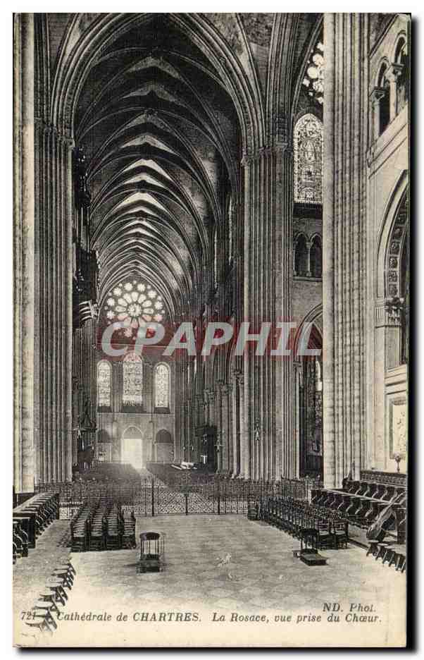 Cathédrale de CHARTRES — La Rosace, vue prise du Chœur — ND. Phol. n°721