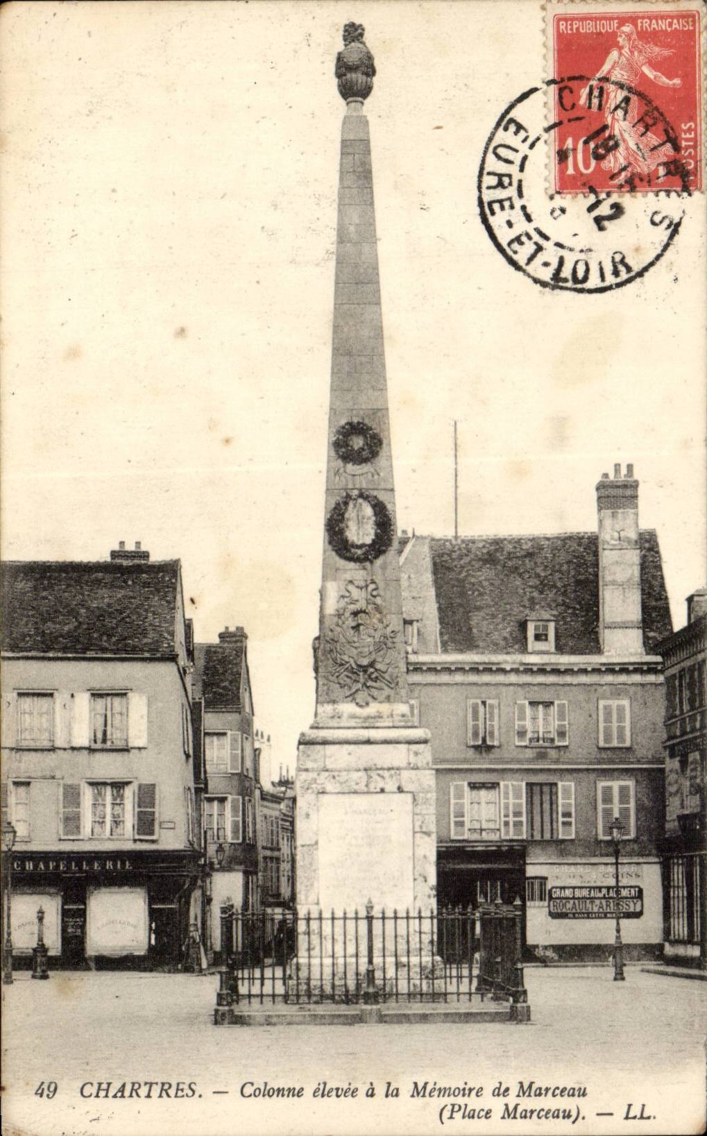 Chartres CPA Colonne elevee a la memoire de Marceau