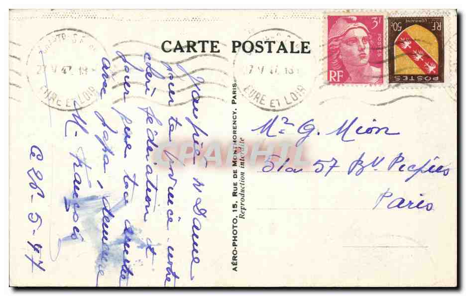 Chartres, La Cathédrale — Détail du Portail Nord — Jo-188 — Verso