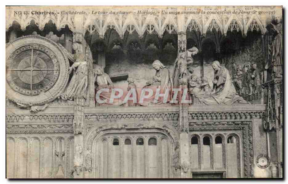 Chartres CPA Cathedrale Le tour du choeur Un ange annonce la conception de Jesus