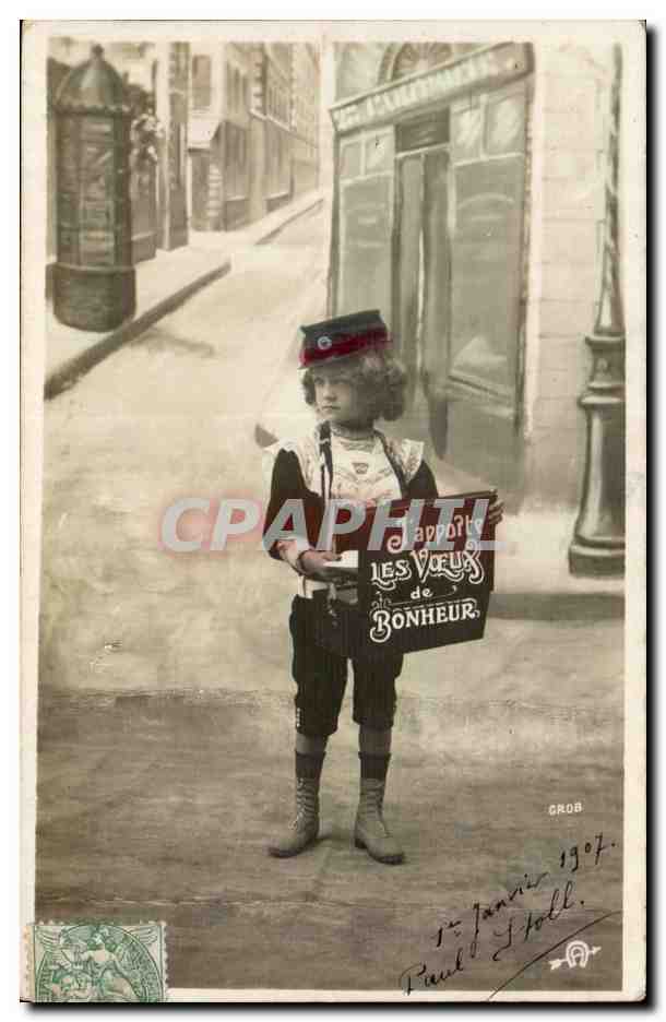 CPA Fantaisie Enfant Facteur Postier