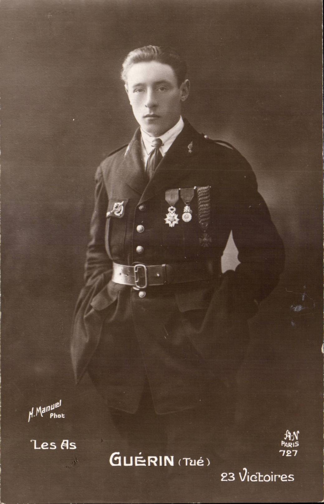 CPA Les as de l'aviation Guerin 23 victoires