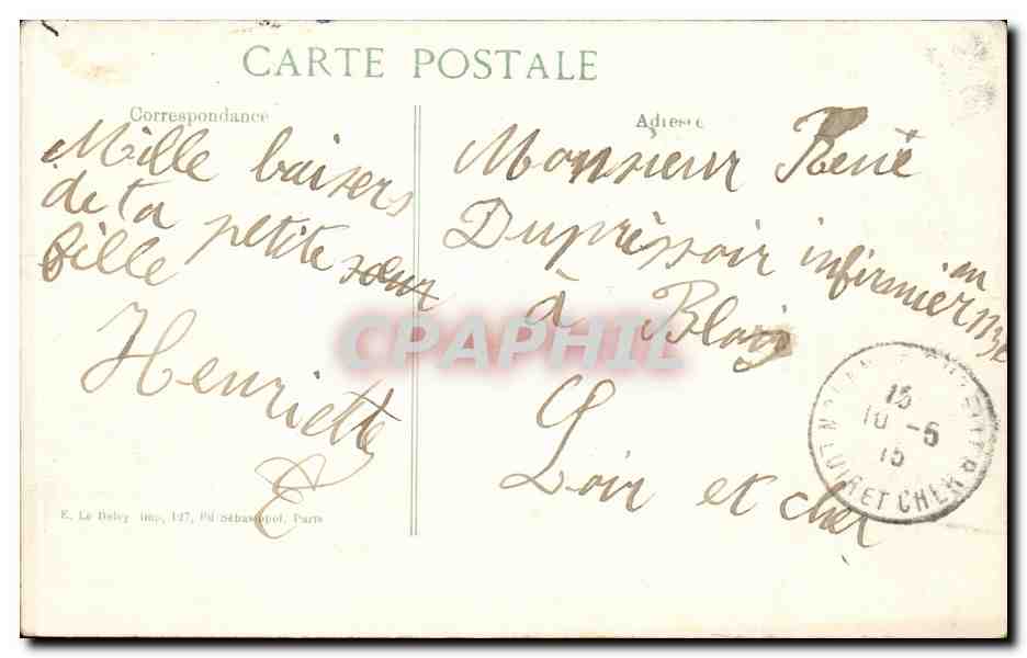 La Ferme de NOGEON - Oise — scène de guerre 1914 — éditeur E. Le Béley, série 'Une Série' — Verso