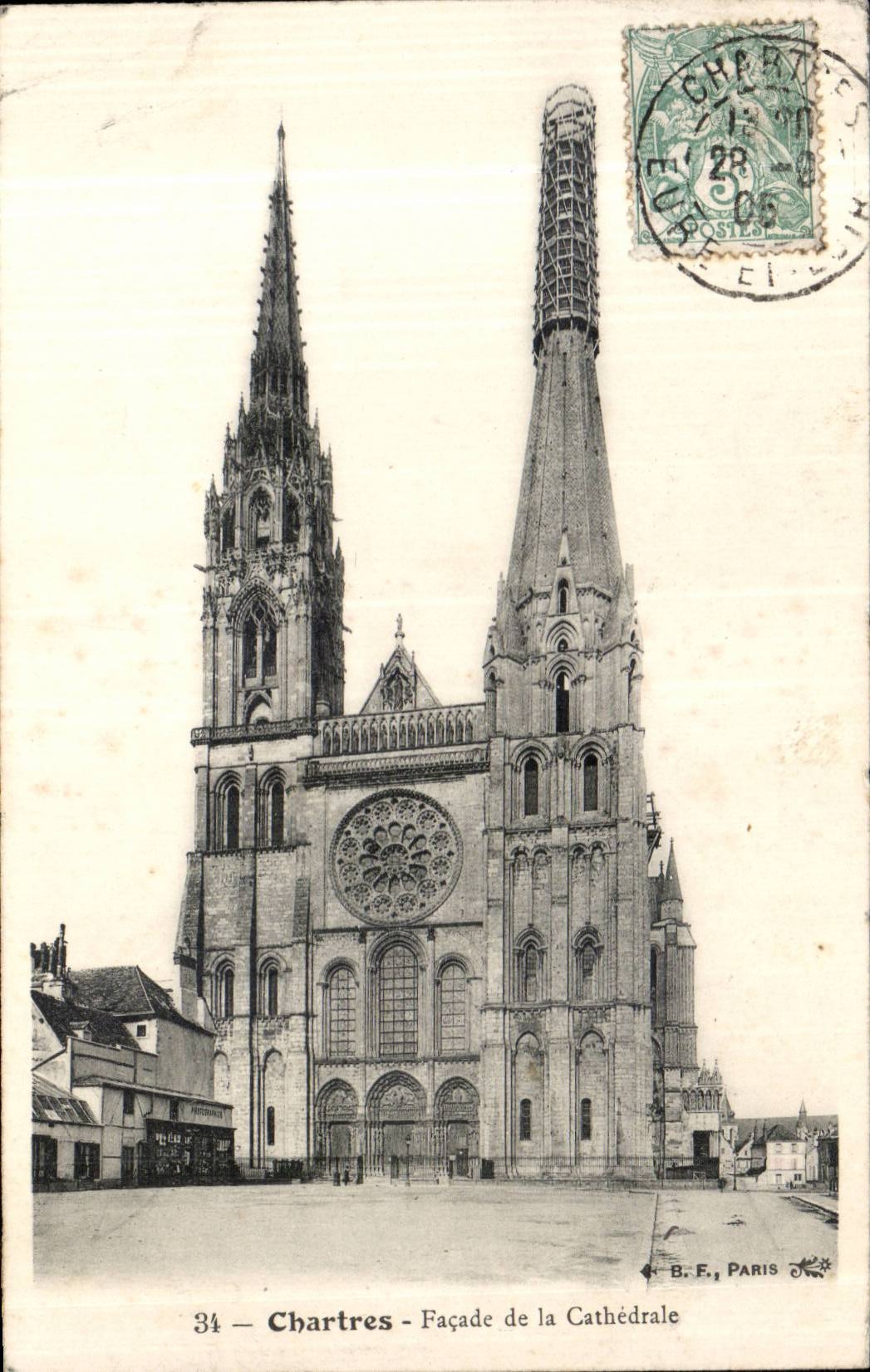 CPA Chartres Facade de la cathedrale