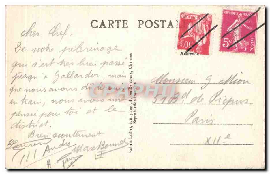 CPA Chartres Cathedrale Les clochers — Verso