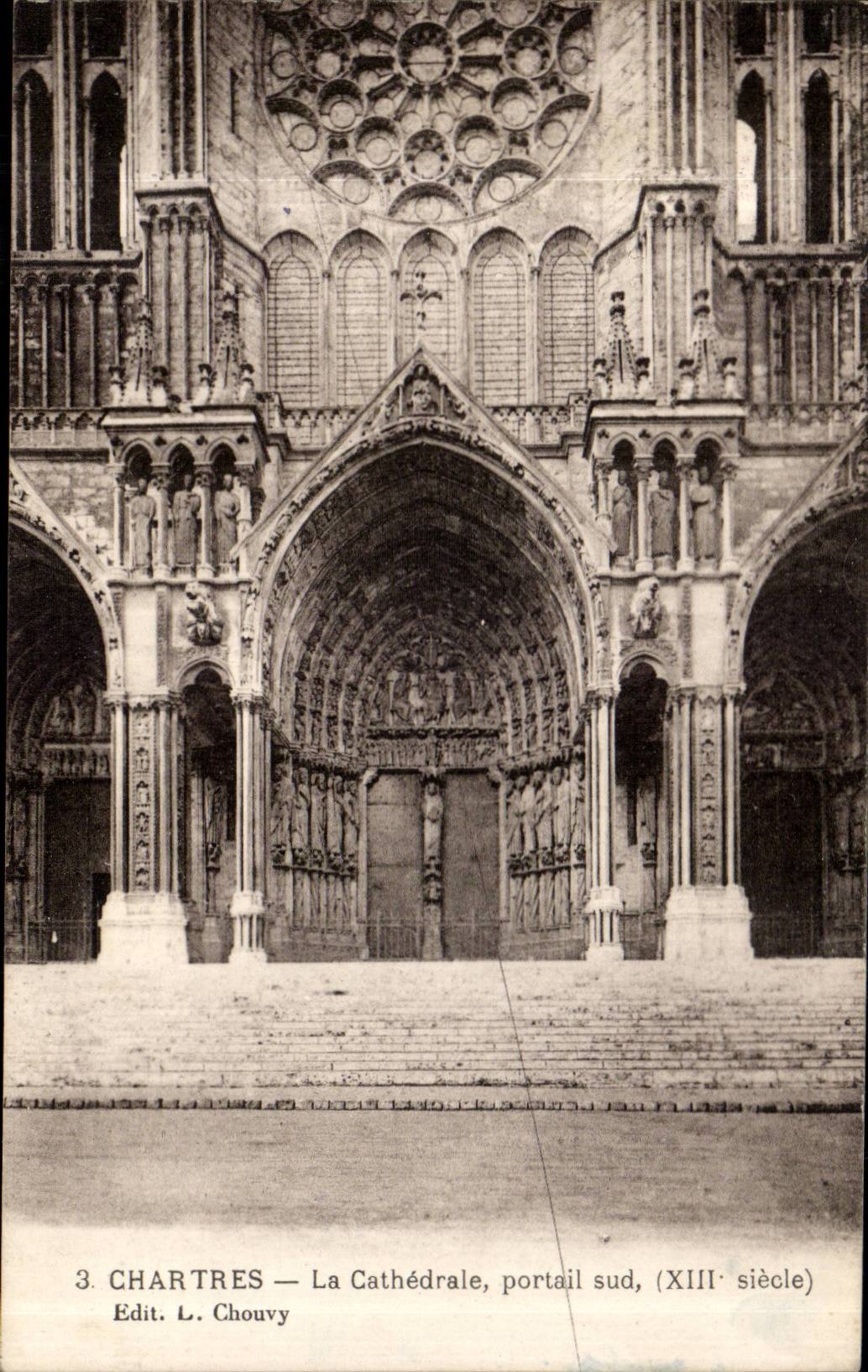 CPA Chartres Cathedrale Portail sud