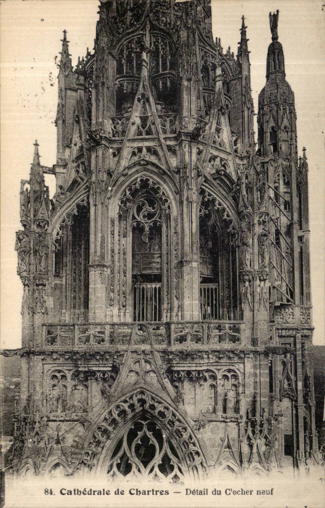 CPA Chartres Cathedrale Detail du cloher neuf