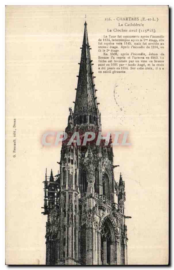 Chartres (E-et-L.) - La Cathédrale - Le Clochère neuf (115m18) - G. Farcoult, Dreux