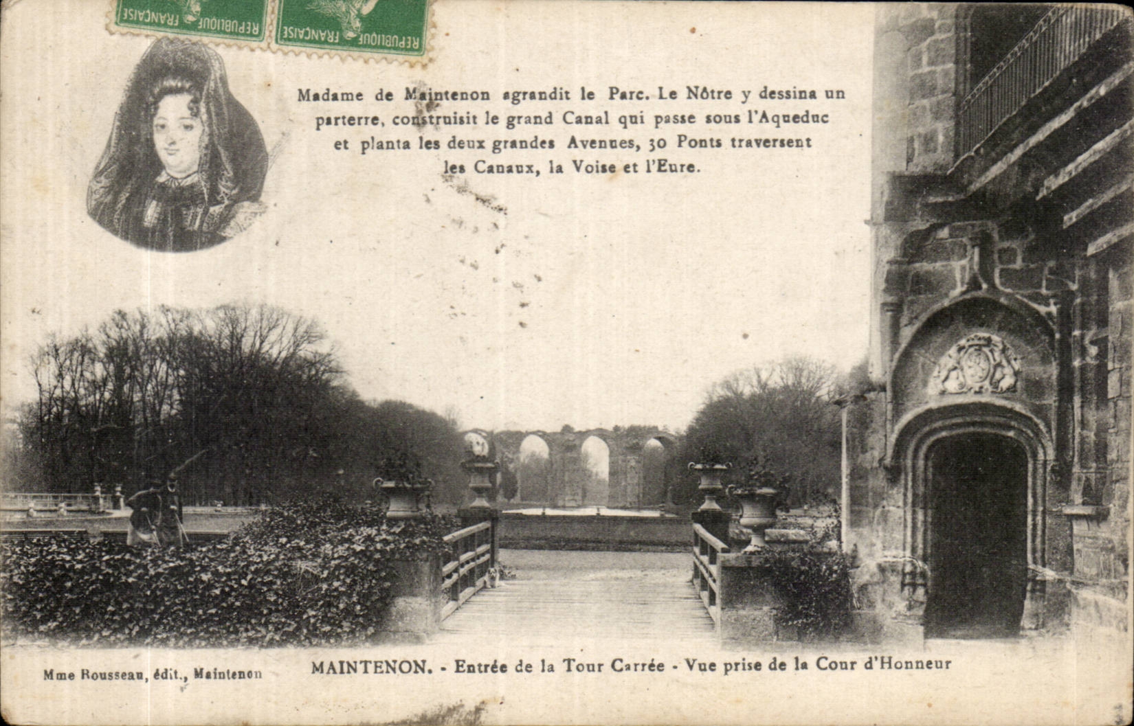 Maintenon - Entrée de la Tour Carrée - Vue prise de la Cour d'Honneur — Mme Rousseau, édit., Maintenon