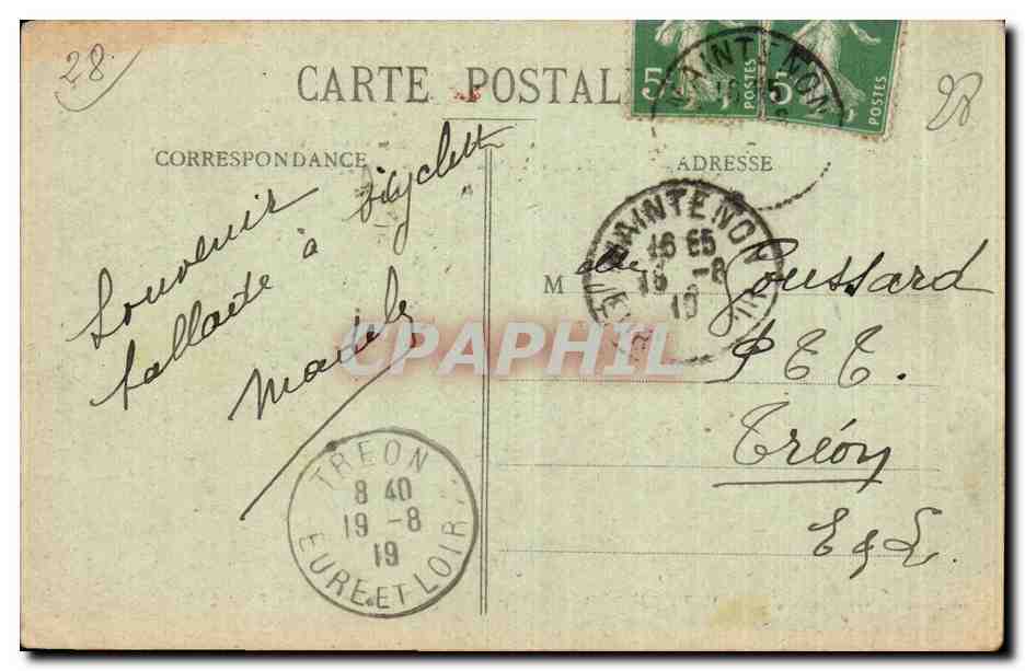 Maintenon - Entrée de la Tour Carrée - Vue prise de la Cour d'Honneur — Mme Rousseau, édit., Maintenon — Rückseite