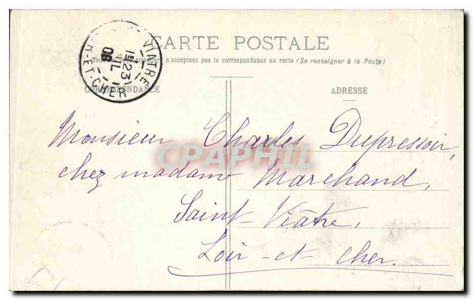 CPA Neuville aux Bois le chateau de la rive du bois — Rückseite