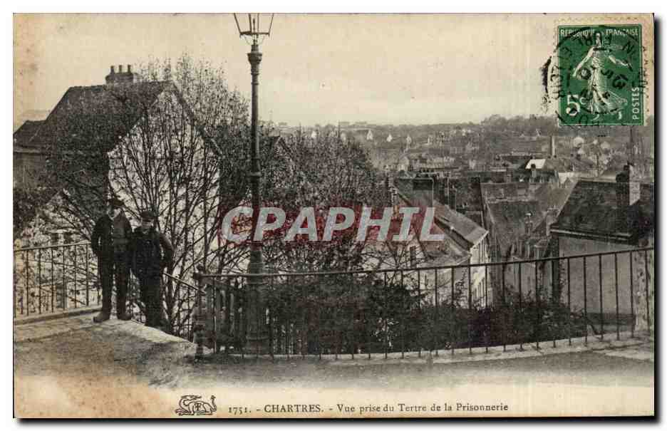 Chartres CPA Vue prise du Tertre de la prisonnerie