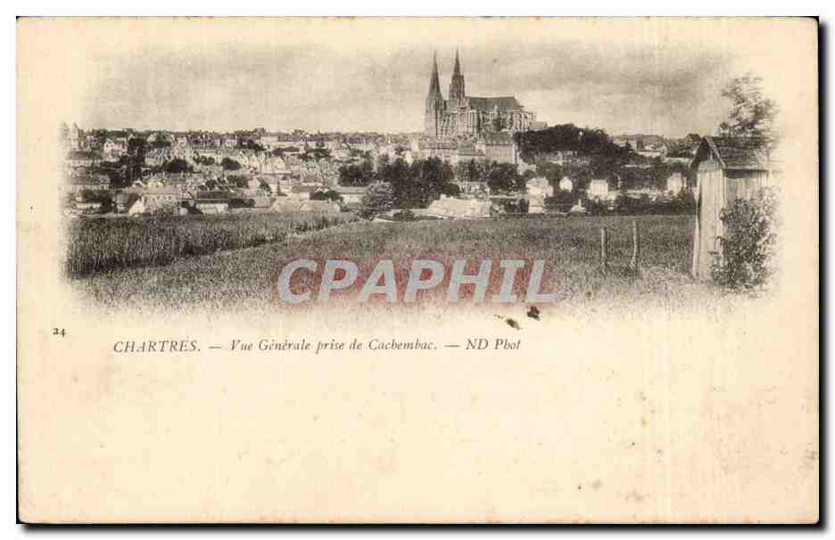 Chartres CPA Vue generale prise de Cachembac