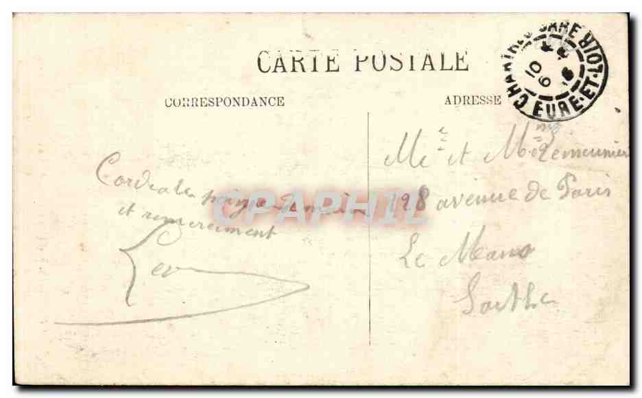 Chartres CPA Colonne elevee a la memoire de Marceau — Rückseite