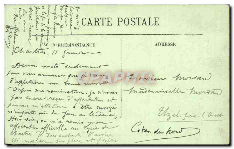 Chartres — Vue prise du Pont des Trois-Moulins — LL, n° 159 — Verso