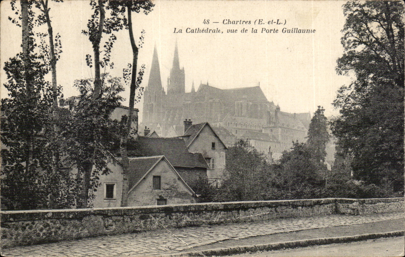Chartres CPA La cathedrale vue de la porte Guillaume