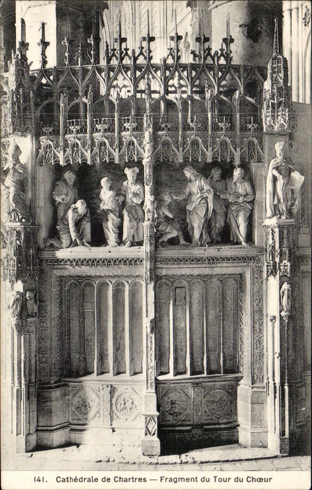 Chartres CPA Cathedrale Fragment du tour du choeur