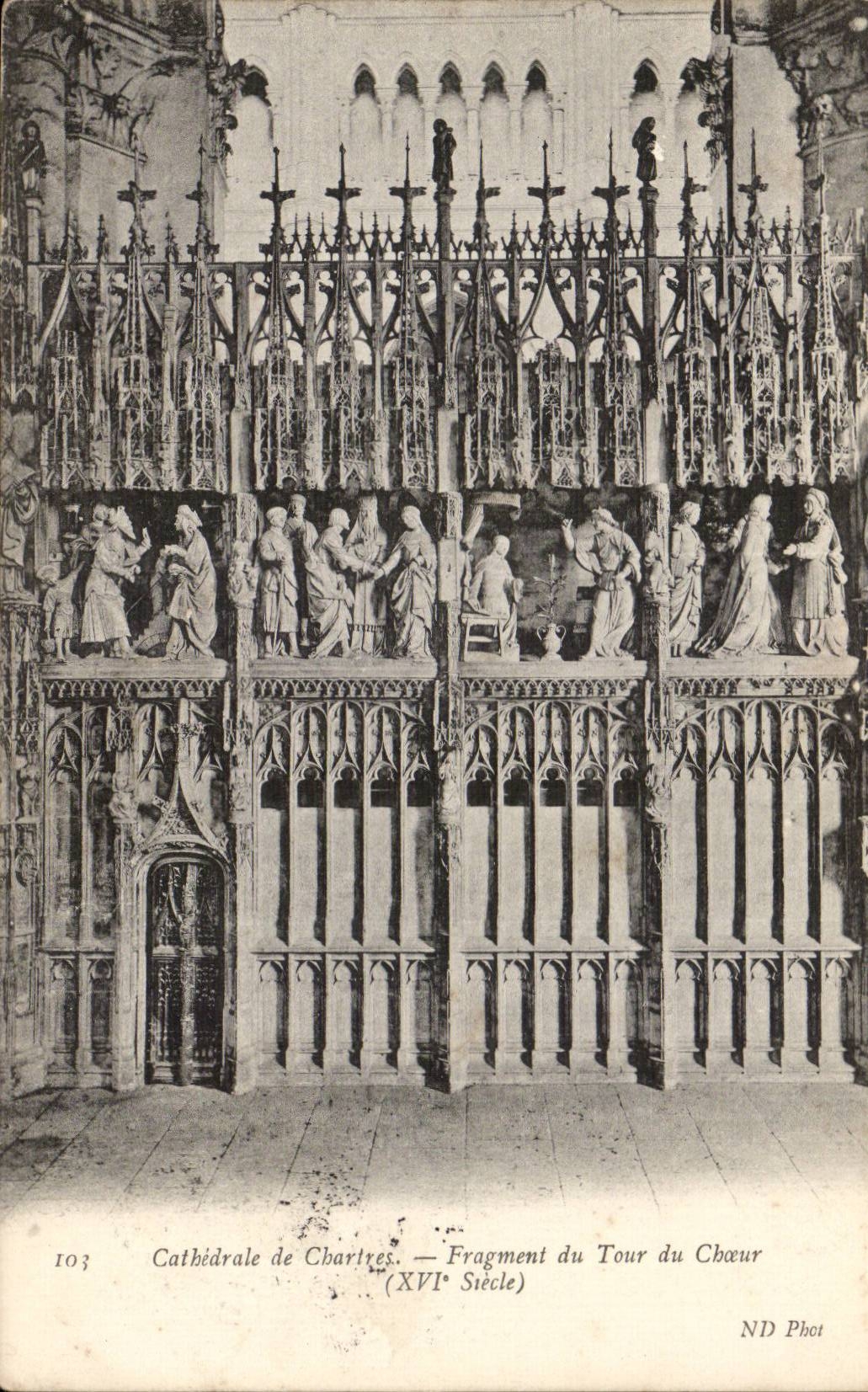 Chartres CPA Cathedrale Fragment du tour du choeur