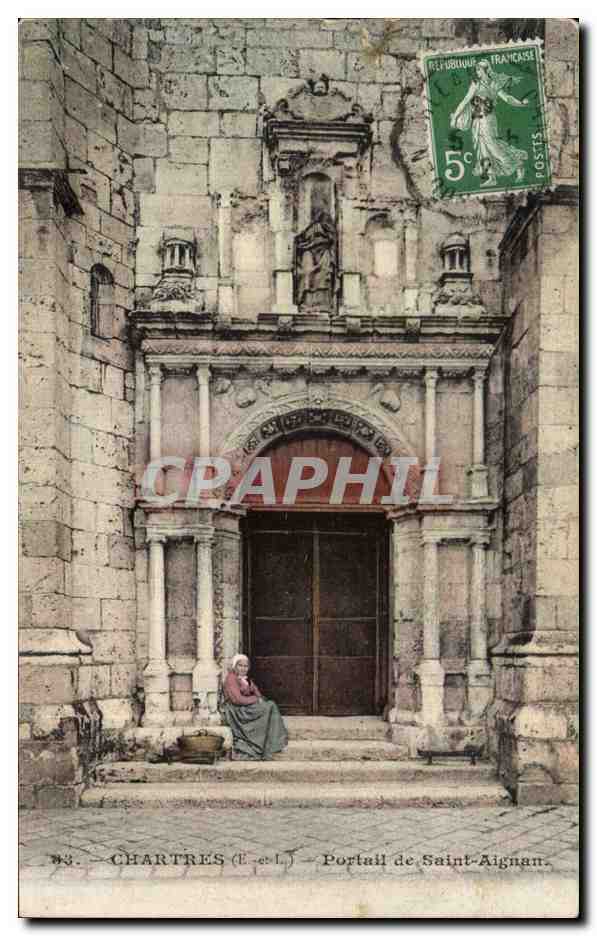 Chartres (E-et-L) — Portail de Saint-Aignan — A. Bourdier, imp.-édit., Versailles