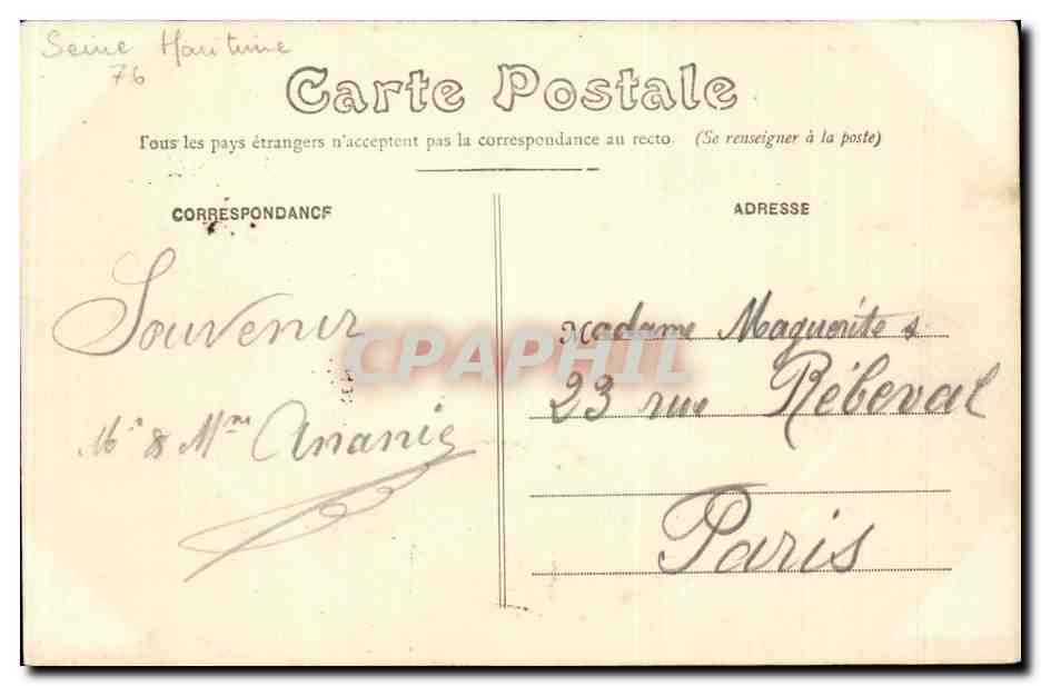 CPA Dieppe Le vieux chateau — Rückseite