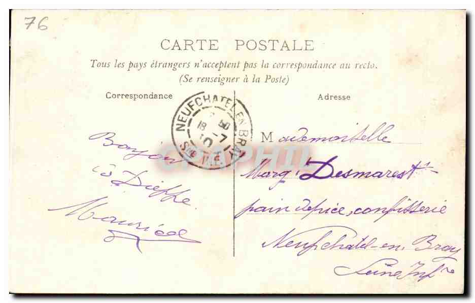CPA Dieppe Eglise Saint Jacques — Verso