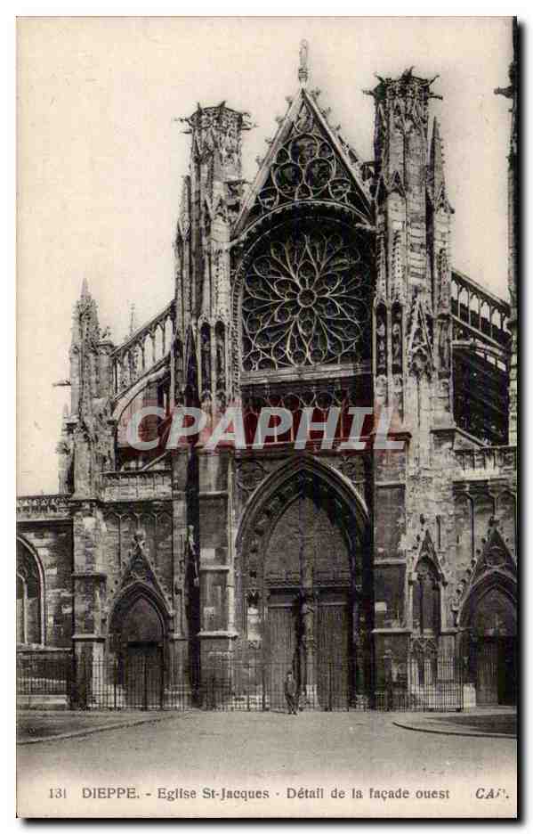 CPA Dieppe Eglise Saint Jacques DEtail de la facade Ouest