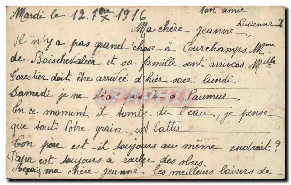 CPA Fantaisie Femme  — Verso