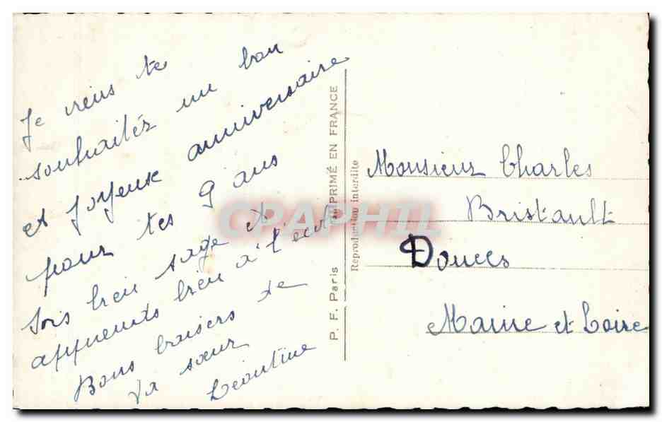 CPA Fantaisie Enfant Fer a cheval — Rückseite