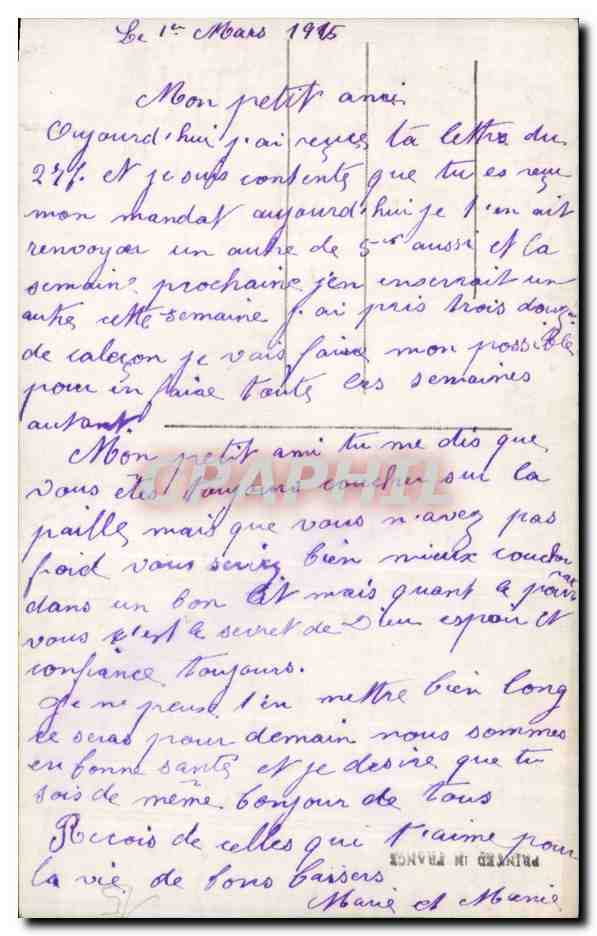 CPA Fantaisie Femme Vision benie Militaria Alsace Lorraine — Rückseite