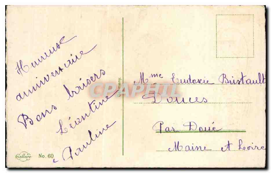 CPA Fantaisie Fleurs Heureux anniversaire — Verso