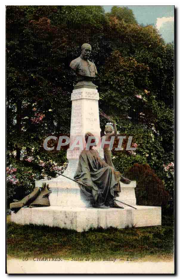 Chartres CPA Statue de Noe Ballay