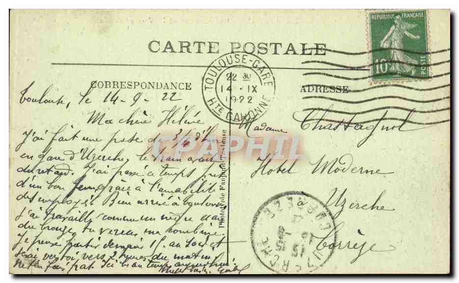 Toulouse — La Garonne et la Vue générale — C. P. A. n°32 — Verso