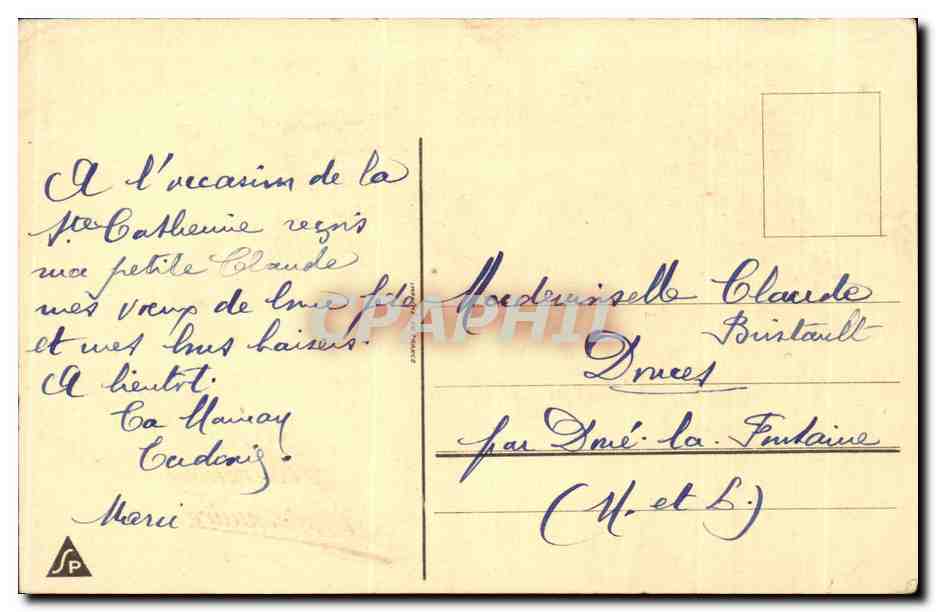 CPA Fantaisie Feurs Heureux anniversaire — Verso