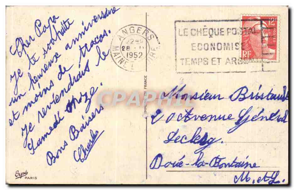 CPA Fantaisie Fleurs Roses — Verso