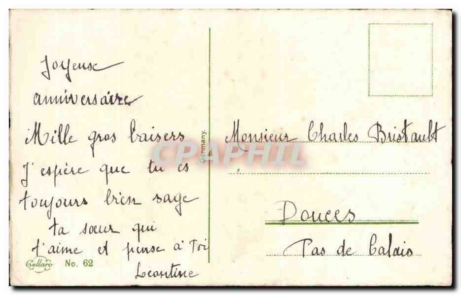 CPA Fantaisie Fleurs Heureux anniversaire — Rückseite