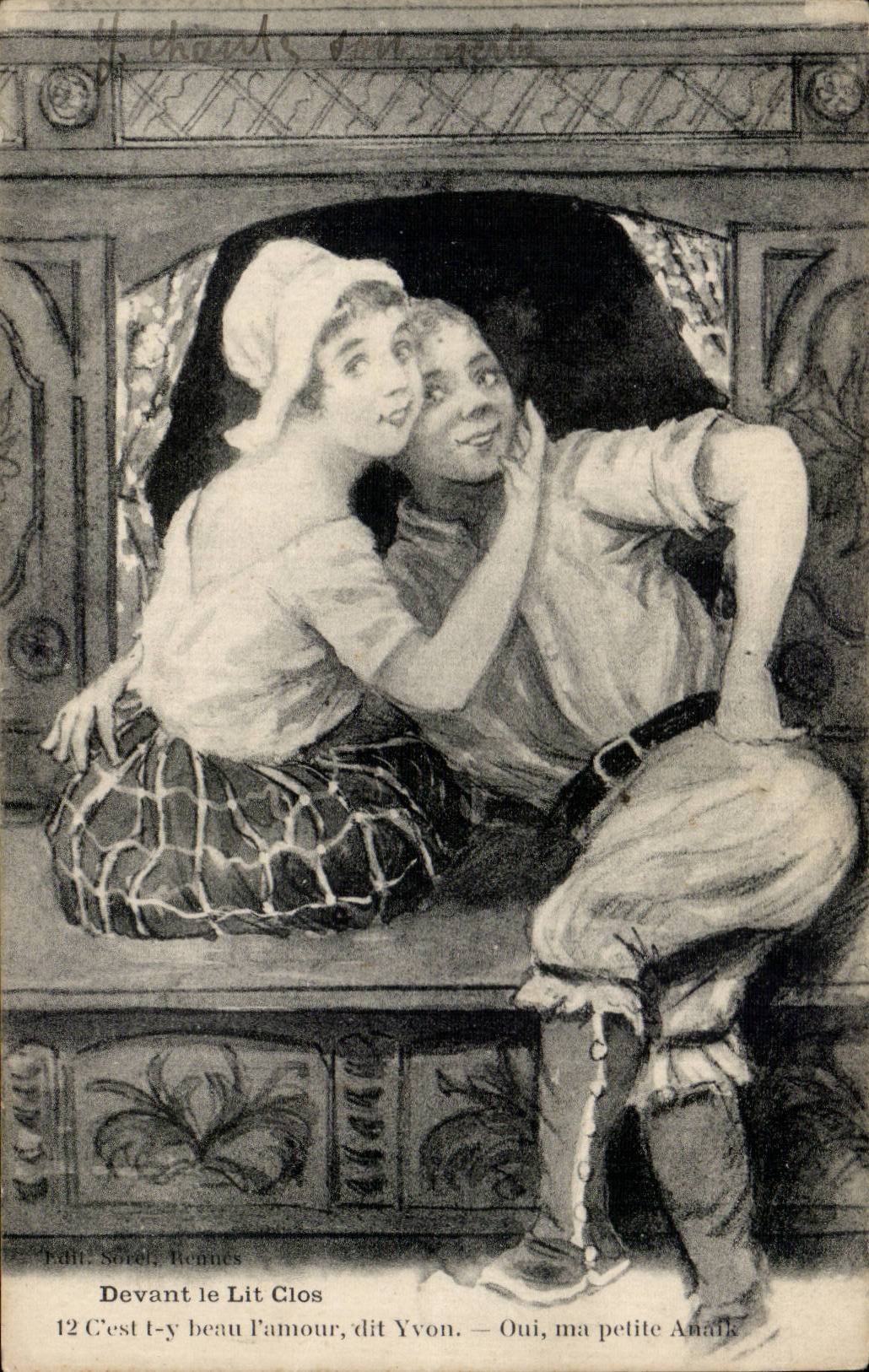 Devant le Lit Clos — scène de tendresse — Sorel, Rennes