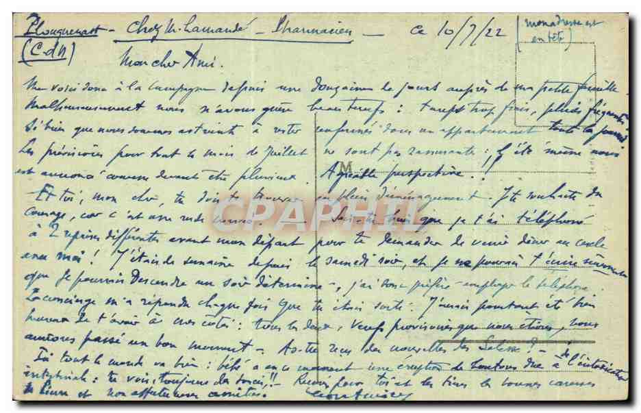 CPA Fantaisie En Bretagne Autour des lits clos Folklore Costume — Verso
