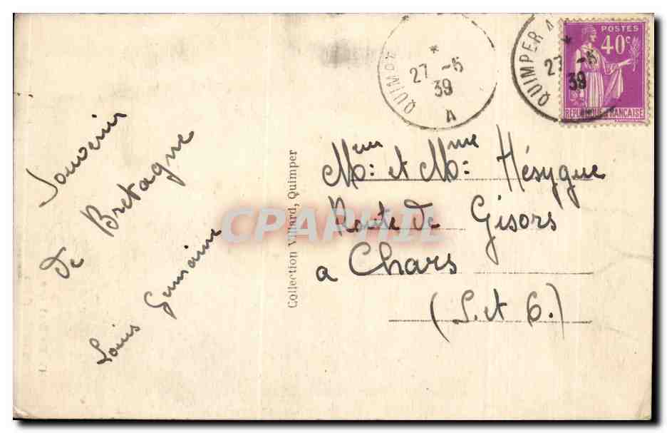 CPA Fantaisie En Bretagne Lits clos et berceaux Folklore Costume — Verso