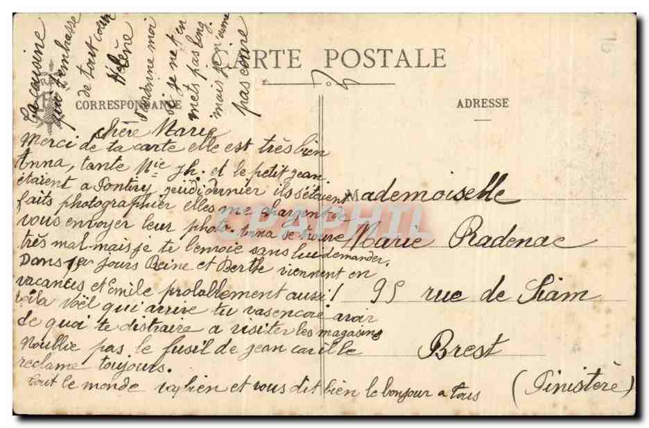 CPA Fantaisie En Bretagne Lits clos et berceaux Folklore Costume — Verso