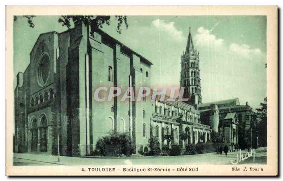 Toulouse - Basilika Saint-Sernin - Südseite — Verleger J. Bouzin, n°4